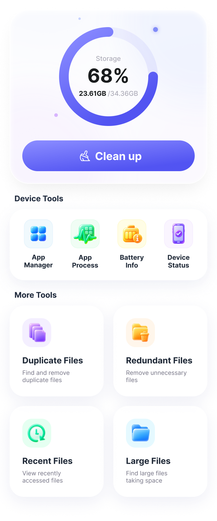 File manager storage cleanup tools